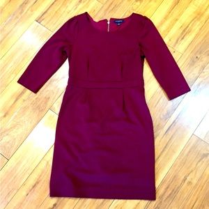 Banana Republic maroon professional career pencil dress lined 6 medium s…
